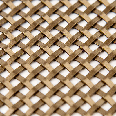 Aluminium Brass Decorative Woven Wire Mesh Anodizing Tahan Lama