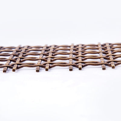 Twill Weave Ornament Woven Wire Grilles Permukaan Dipoles Lebar 1m-2m