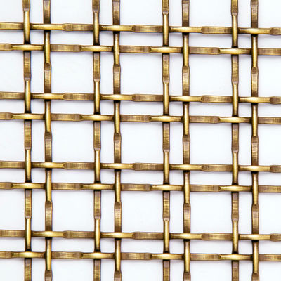 Twill Weave Ornament Woven Wire Grilles Permukaan Dipoles Lebar 1m-2m