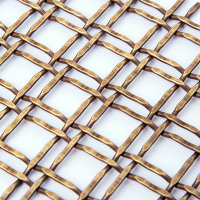 Twill Weave Ornament Woven Wire Grilles Permukaan Dipoles Lebar 1m-2m