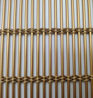 Dekoratif Woven Wire Flexible Metal Mesh Fabric Powder Coating Untuk Tirai