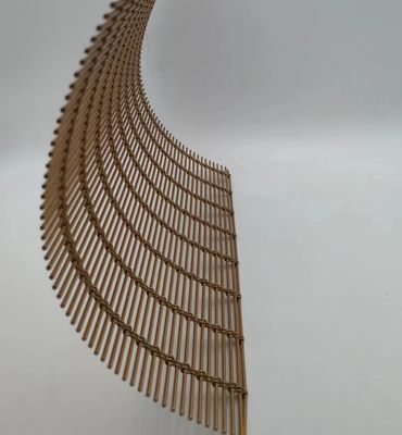 Dekoratif Woven Wire Flexible Metal Mesh Fabric Powder Coating Untuk Tirai
