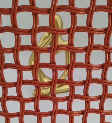 Oranye 5mm Arsitektur stainless steel Wire Mesh Lebar 0,6m-2,4m