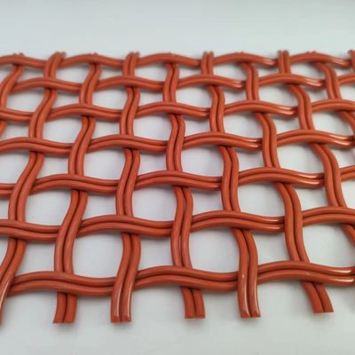Oranye 5mm Arsitektur stainless steel Wire Mesh Lebar 0,6m-2,4m