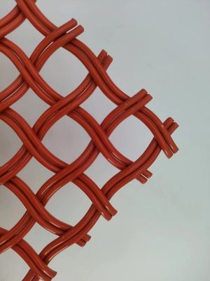 Oranye 5mm Arsitektur stainless steel Wire Mesh Lebar 0,6m-2,4m