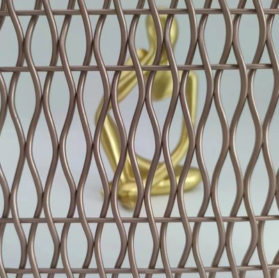 Rose Gold Steel Weave Arsitektur Woven Wire Mesh Dengan Painting Untuk Railing