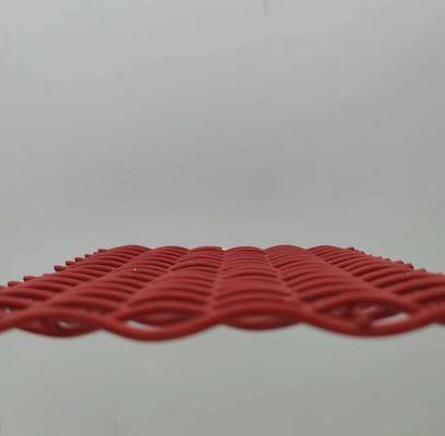 ISO9001 Arsitektur Woven Metal Mesh Merah Dekoratif Untuk Room Divider
