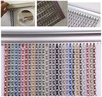 Dekoratif Metal 2.0mm Chain Link Fly Screen Sebagai Langit-langit Khusus