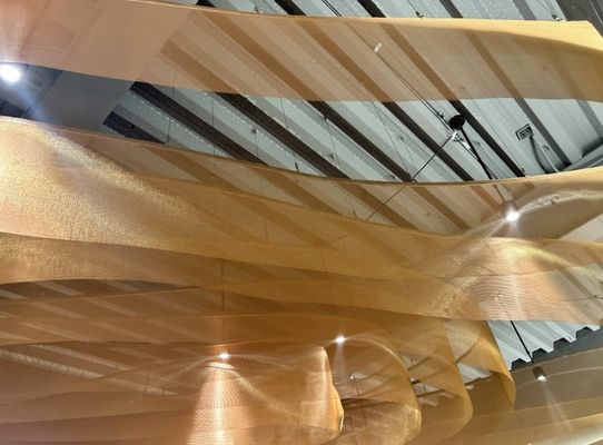 Fleksibilitas Tinggi Dekoratif Woven Wire Mesh Untuk Langit-langit Arsitektur