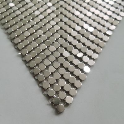 Tirai perak Metal Mesh Kain Metal Mesh Tirai Untuk Desain Interior