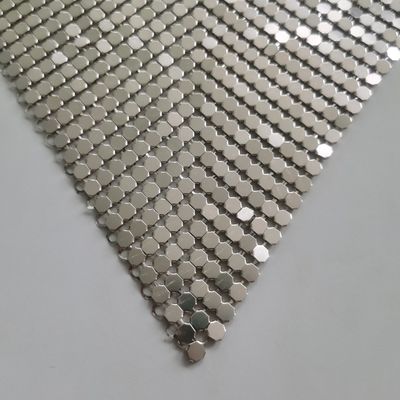 Tirai perak Metal Mesh Kain Metal Mesh Tirai Untuk Desain Interior