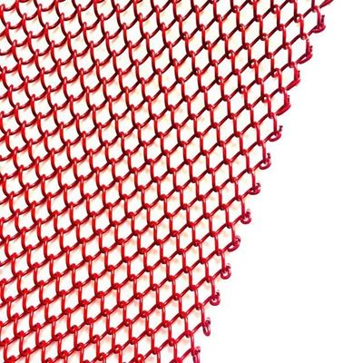 Rantai dekoratif stainless steel ring mesh layar tirai bangunan dinding eksterior