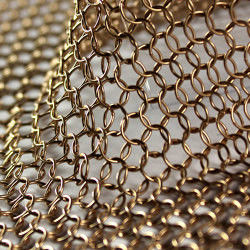 Layar / Tirai Penyaringan Cahaya Ring Link Mesh Tirai Dengan 1mm Wire Guague