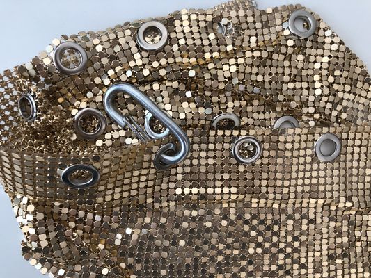 Rantai Metal Mesh Tirai Perak Sequins SGS Kain Bahan Tenun polos
