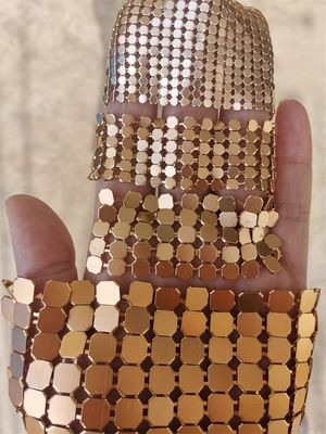 Shuolong Hotel Metal Sheet Cloth Dekoratif Baja Metal Sequin Cloth