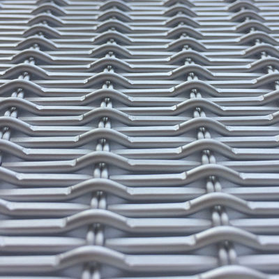 Perak stainless steel Arsitektur Mesh Untuk Fasad Bangunan Disesuaikan