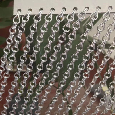 Aluminium Rantai Tirai Fly Screen Ketahanan Pintu Layar Ventilasi