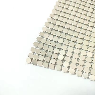Fleksibel Aluminium Logam Sequin Mesh Logam Kain Rantai Mail Tirai Kain