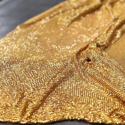 Tirai Kain Berkilau Metal Dekoratif Mesh Warna Lembut Perak Mewah Aluminium Fleksibel Metal Mesh