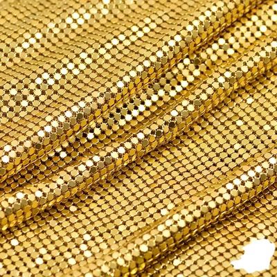 Tirai Kain Berkilau Metal Dekoratif Mesh Warna Lembut Perak Mewah Aluminium Fleksibel Metal Mesh