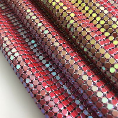 Fleksibel Aluminium Sequin Mesh Kain Rantai Surat Kain Untuk Kain Meja Rantai Surat Tirai