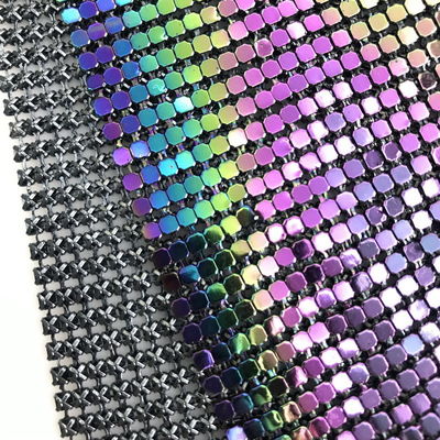 Fleksibel Aluminium Sequin Mesh Kain Rantai Surat Kain Untuk Kain Meja Rantai Surat Tirai