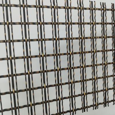 Korosi tahan Perunggu stainless steel Woven Wire Mesh Untuk kabinet