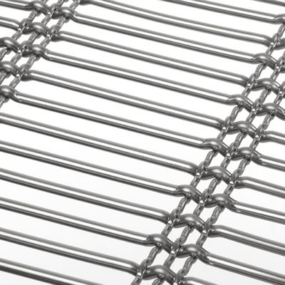 30m Kabel Arsitektur Stainless Stee Woven Wire Mesh Untuk Balkon Fasad Dan Partisi Imitasi tenun bambu