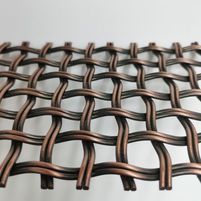 Arsitektur Antique Brass Woven Wire Mesh In Reverse Dutch Weave 52% Open Area Untuk langit-langit