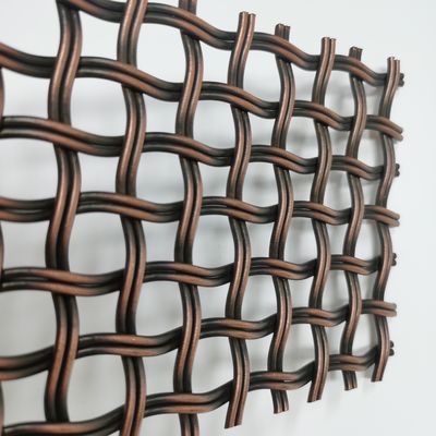 Arsitektur Antique Brass Woven Wire Mesh In Reverse Dutch Weave 52% Open Area Untuk langit-langit