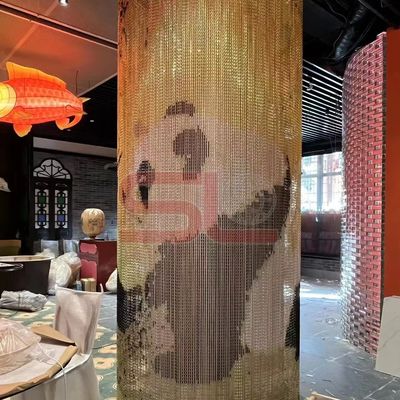 Tipe Rantai Aluminium Kinerja ventilasi yang baik Dekorasi interior Lantai partisi