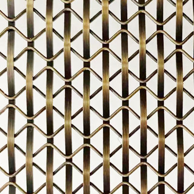 Bending Dekoratif Metal Wire Grilles Dengan Tenan Woven Mesh