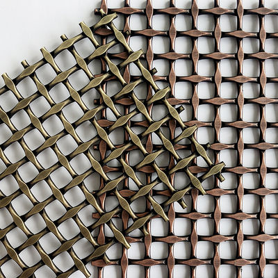 Baja tahan karat Arsitektur Woven Mesh Kain Anti Kuningan Warna untuk Fasad Custom