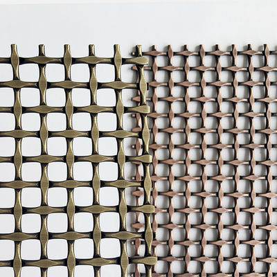Baja tahan karat Arsitektur Woven Mesh Kain Anti Kuningan Warna untuk Fasad Custom