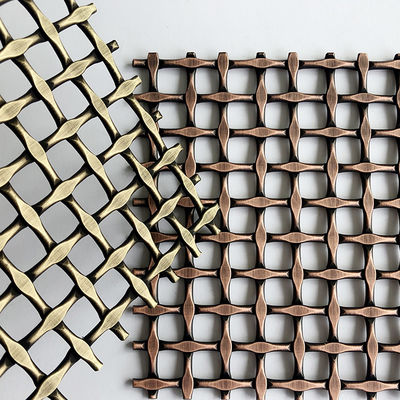 Baja tahan karat Arsitektur Woven Mesh Kain Anti Kuningan Warna untuk Fasad Custom
