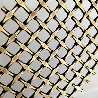 Baja tahan karat Arsitektur Woven Mesh Kain Anti Kuningan Warna untuk Fasad Custom