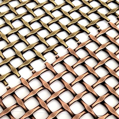 Baja tahan karat Arsitektur Woven Mesh Kain Anti Kuningan Warna untuk Fasad Custom