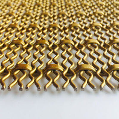 Customized Gold Wire Mesh Untuk Dekorasi Partisi Dan Dapur Lemari