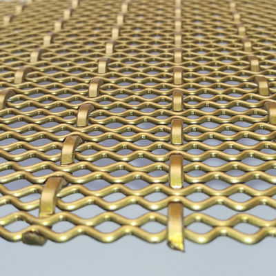 Customized Gold Wire Mesh Untuk Dekorasi Partisi Dan Dapur Lemari