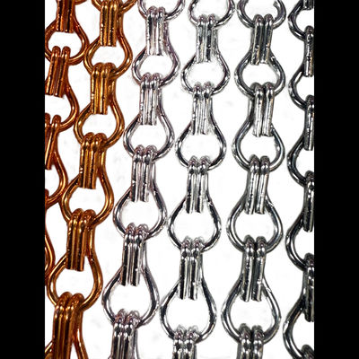 High Performance Aluminium Chain Link Curtain Disesuaikan Jarak Rantai 24mm