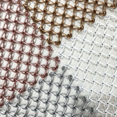 Perlindungan Lingkungan Mudah Cetakan Konstruksi Metal Mesh Langit-langit