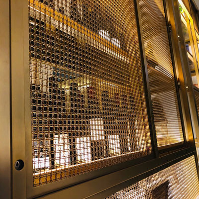 3.15mm Warp Diameter Dekoratif Wire Grilles Kekuatan tinggi Crimped Untuk Lemari