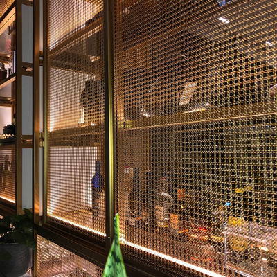 3.15mm Warp Diameter Dekoratif Wire Grilles Kekuatan tinggi Crimped Untuk Lemari