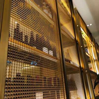 3.15mm Warp Diameter Dekoratif Wire Grilles Kekuatan tinggi Crimped Untuk Lemari
