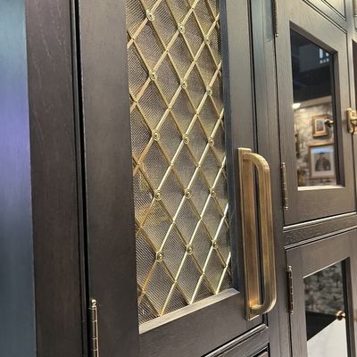 Area Bukaan 49% Baja tahan karat Woven Wire Mesh Grille Untuk Dekorasi Lemari