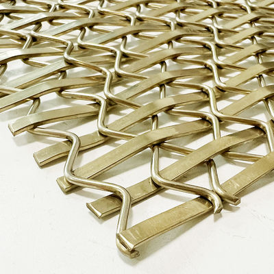 8.75kgs/m2 Dekoratif Wire Mesh Grilles dengan 49% Area Pembukaan di stainless steel