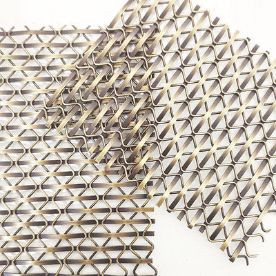 8.75kgs/m2 Dekoratif Wire Mesh Grilles Lebar 0,6m-2,4m Produk