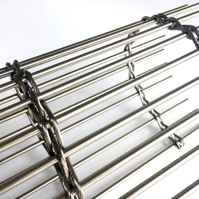 Tirai Mesh Logam Baja Rinsless untuk Bangunan Fasad Shading Ventilasi Menghemat Energi