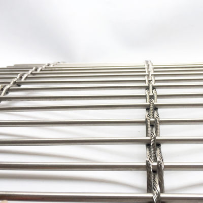 Tirai Mesh Logam Baja Rinsless untuk Bangunan Fasad Shading Ventilasi Menghemat Energi