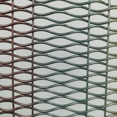 18mm Warp Pitch Aluminium Dekoratif Wire Mesh Grilles Untuk Pintu Kabinet